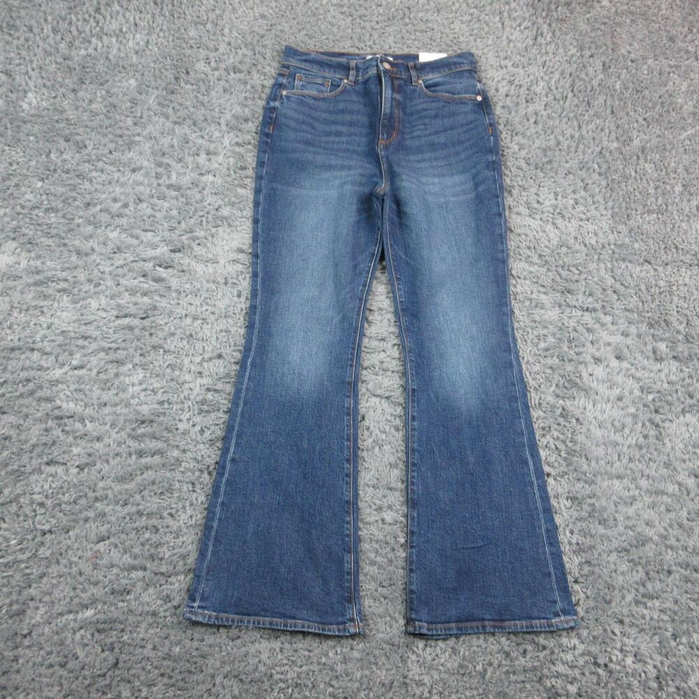 LOFT Slim Flare Jeans Womens 10 Petite Blue Slim Flare High Rise 30X28.5* NWT